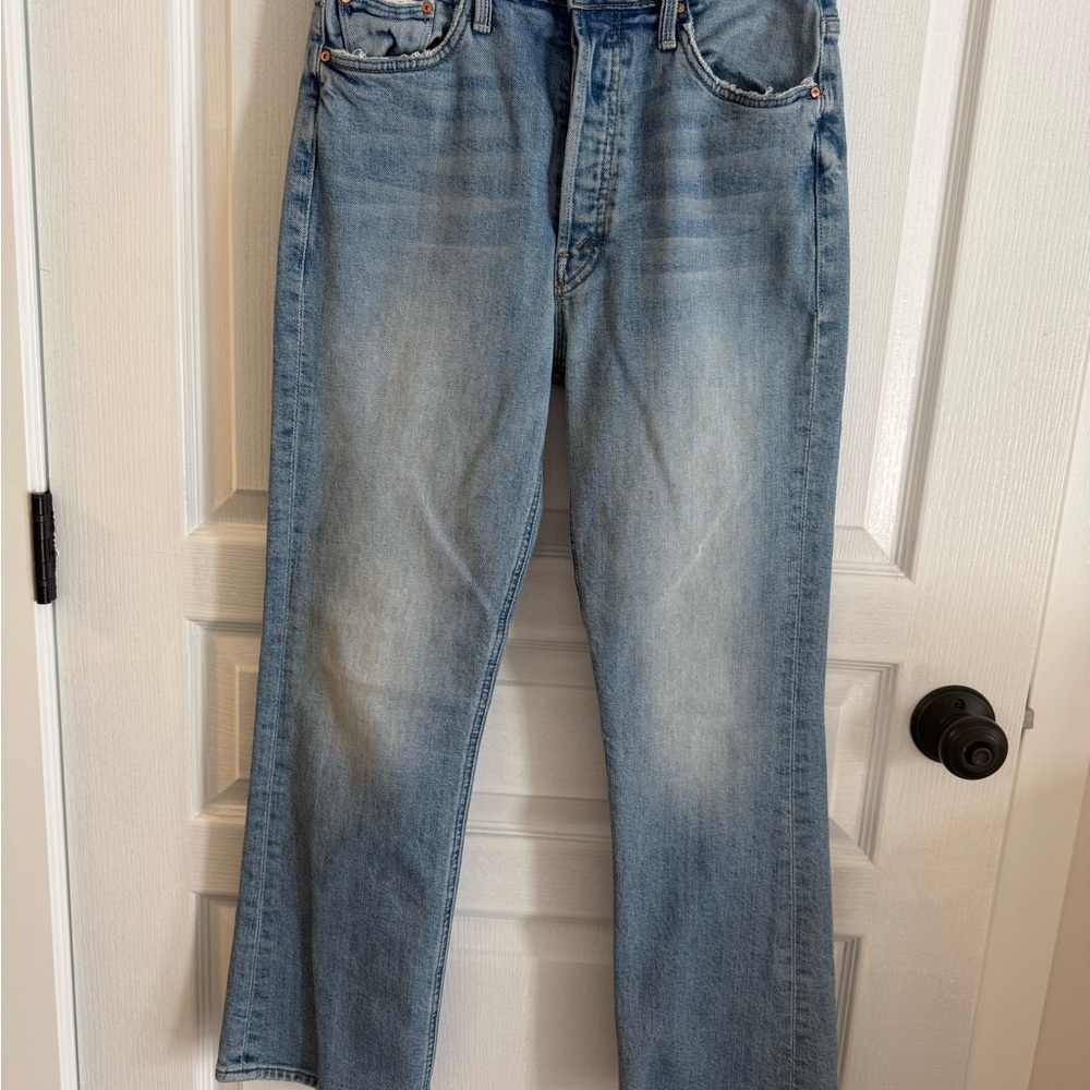 MOTHER Tripper Light Blue Straight Leg Jeans